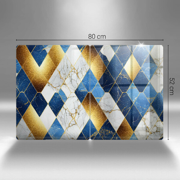 De vidrio templado Rombos de mármol dorado