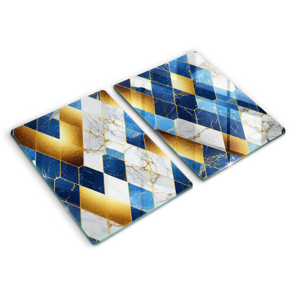 De vidrio templado Rombos de mármol dorado