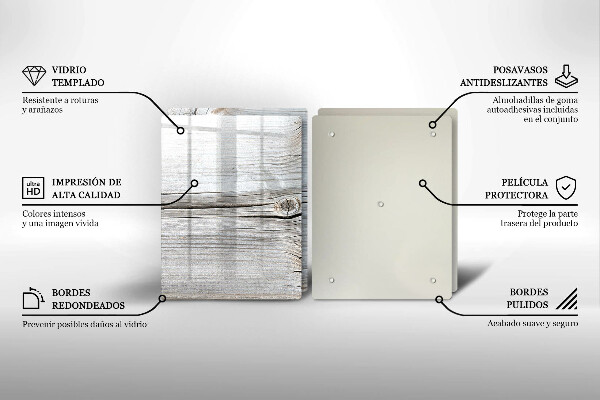 De vidrio templado Estructura de madera brillante
