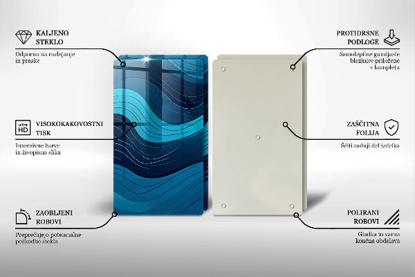 De vidrio templado Ondas abstractas