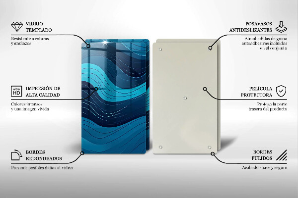 De vidrio templado Ondas abstractas