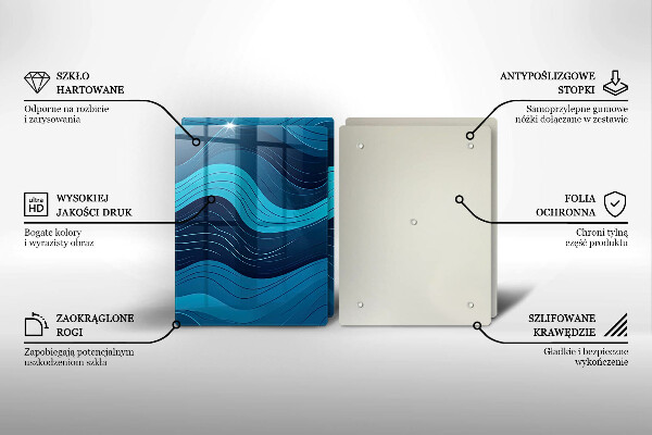 De vidrio templado Ondas abstractas