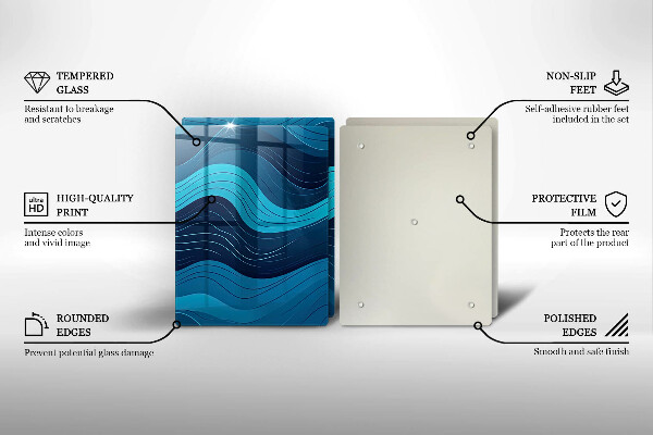 De vidrio templado Ondas abstractas