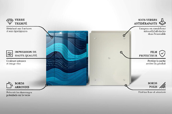 De vidrio templado Ondas abstractas