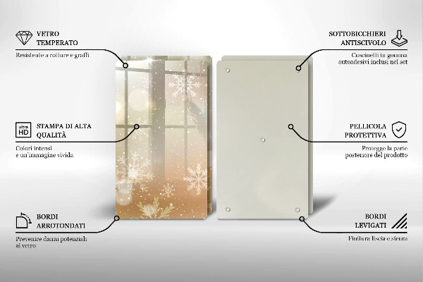 De vidrio templado Copos de nieve