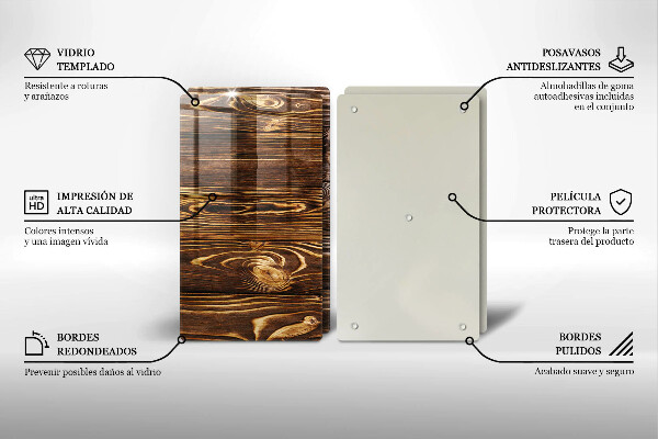 De vidrio templado Textura de madera