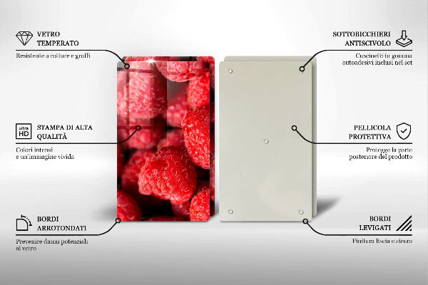 De vidrio templado Fruta de frambuesa