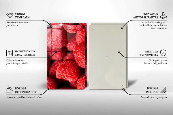 De vidrio templado Fruta de frambuesa