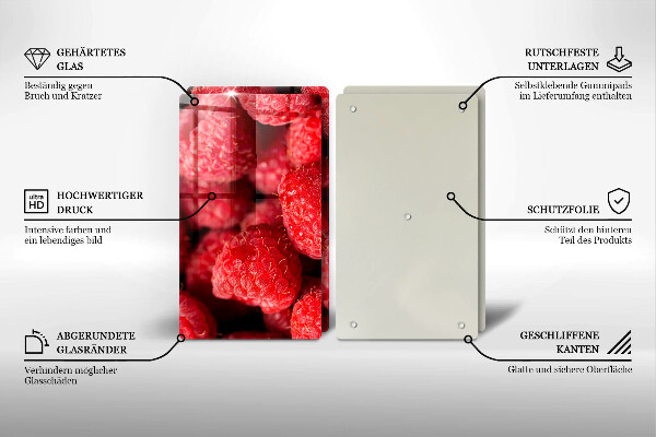 De vidrio templado Fruta de frambuesa
