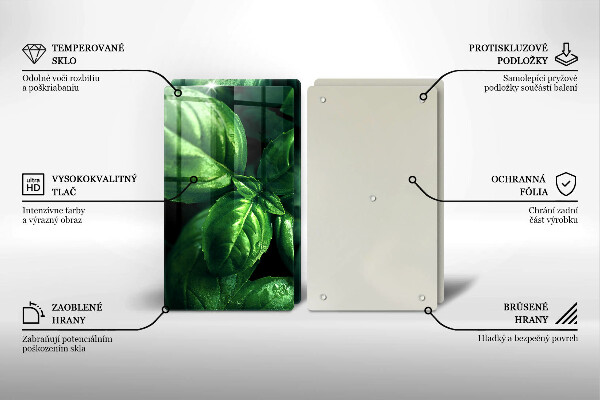 De vidrio templado Hojas de albahaca