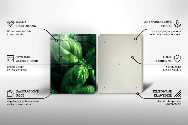 De vidrio templado Hojas de albahaca