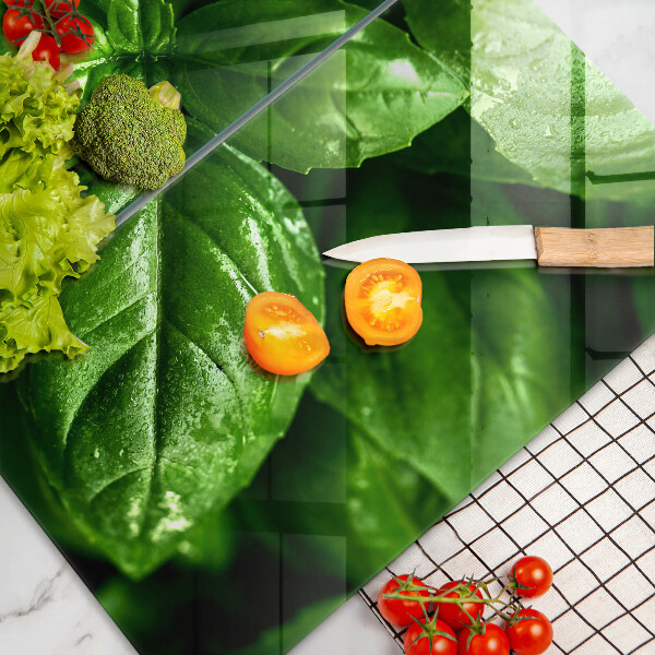 De vidrio templado Hojas de albahaca