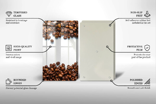 De vidrio templado Granos de café