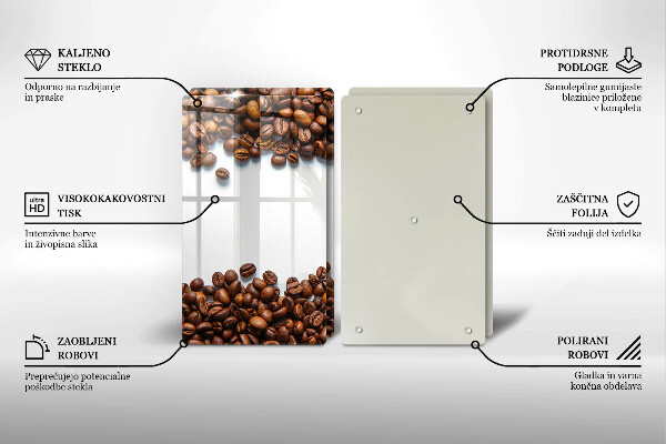 De vidrio templado Granos de café