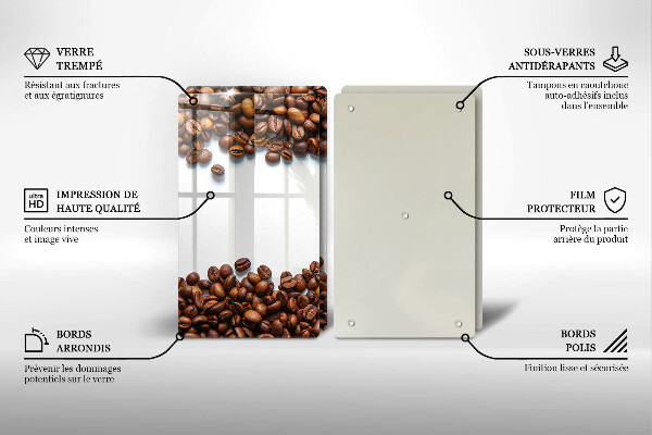 De vidrio templado Granos de café