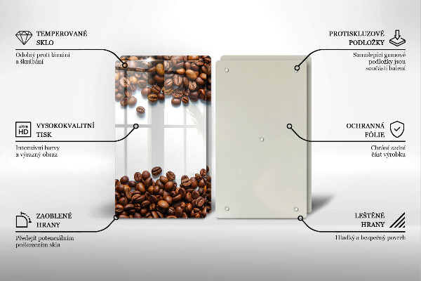 De vidrio templado Granos de café