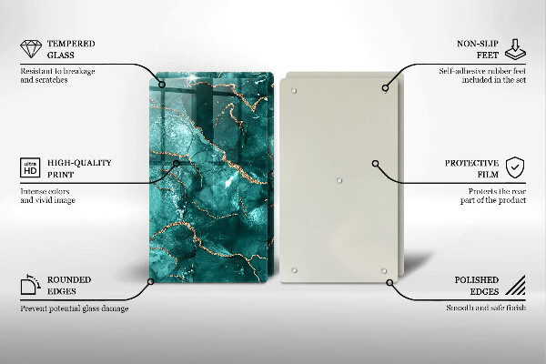 De vidrio templado Mármol azul