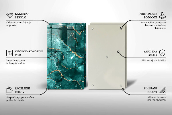 De vidrio templado Mármol azul