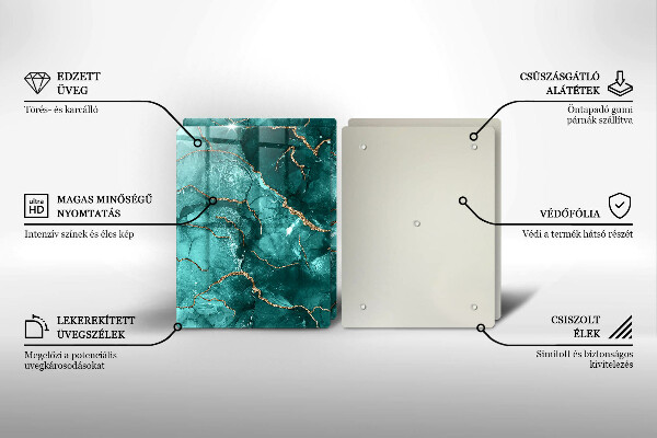 De vidrio templado Mármol azul