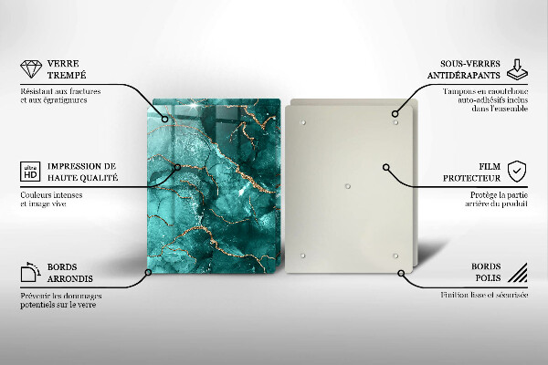 De vidrio templado Mármol azul