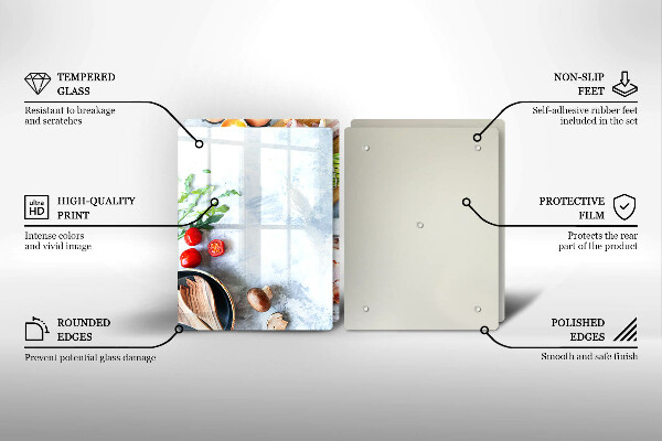 De vidrio templado Ingredientes en la cocina