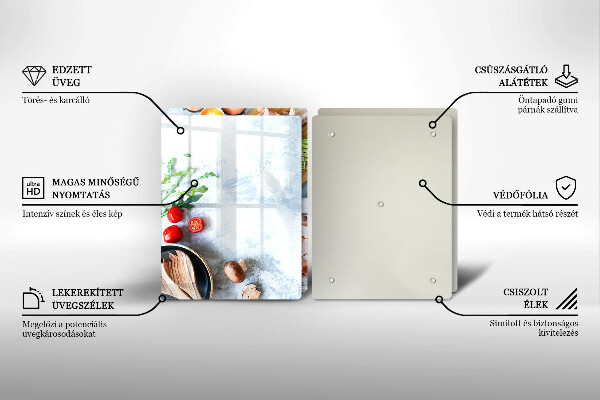 De vidrio templado Ingredientes en la cocina