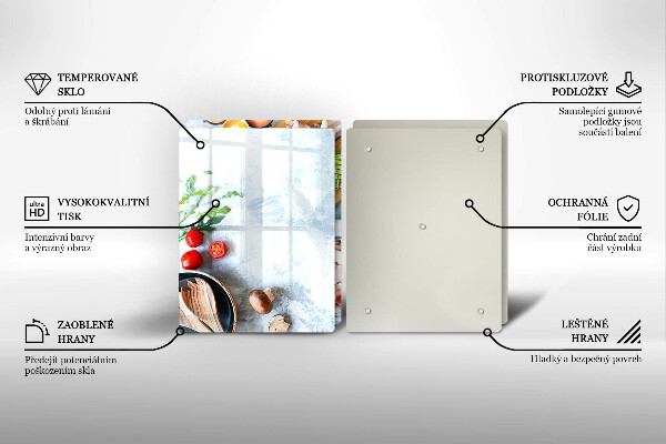 De vidrio templado Ingredientes en la cocina