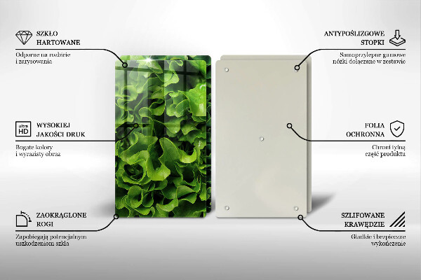 De vidrio templado Hojas de lechuga verde