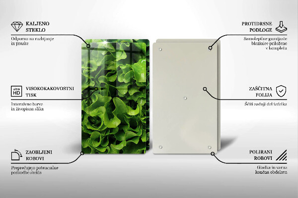 De vidrio templado Hojas de lechuga verde