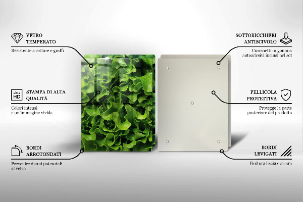 De vidrio templado Hojas de lechuga verde