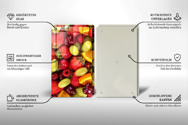 De vidrio templado Frutas de verano