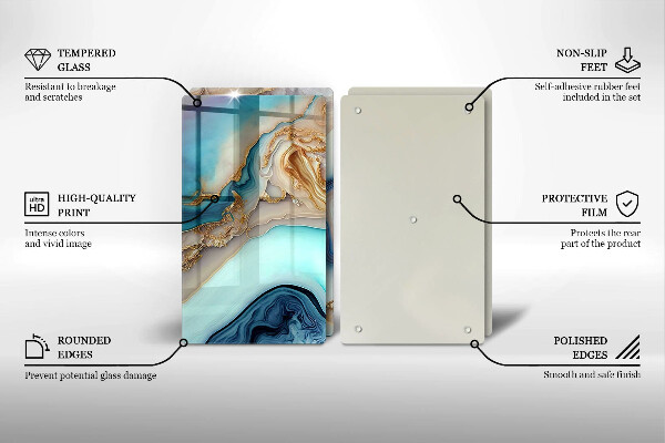 De vidrio templado Mármol multicolor