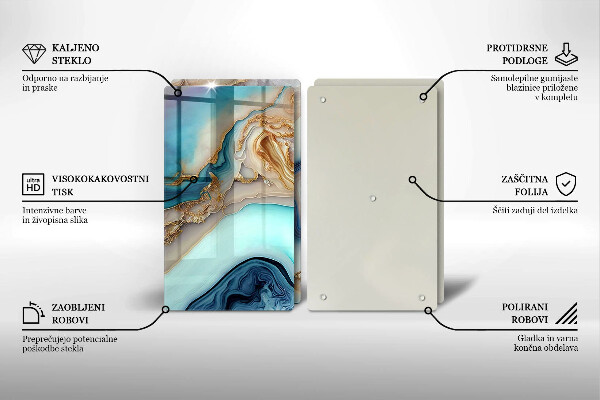 De vidrio templado Mármol multicolor