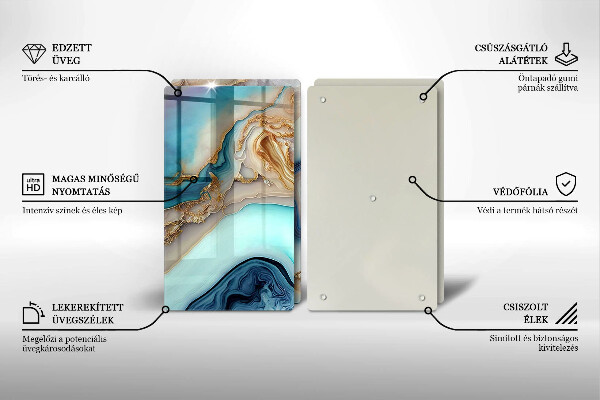 De vidrio templado Mármol multicolor