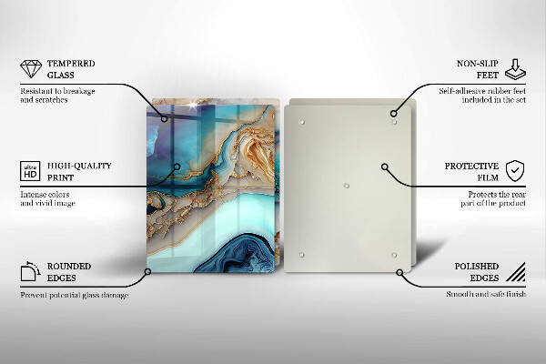 De vidrio templado Mármol multicolor