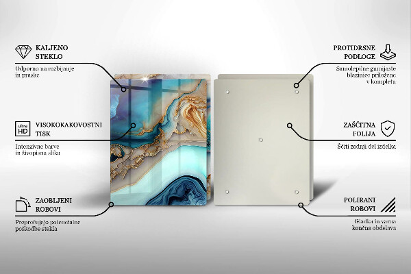De vidrio templado Mármol multicolor
