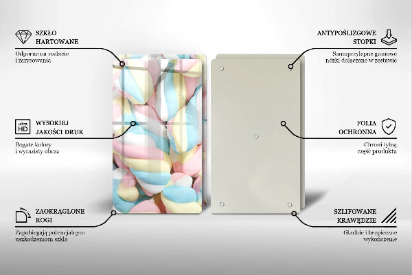 De vidrio templado Malvaviscos coloridos