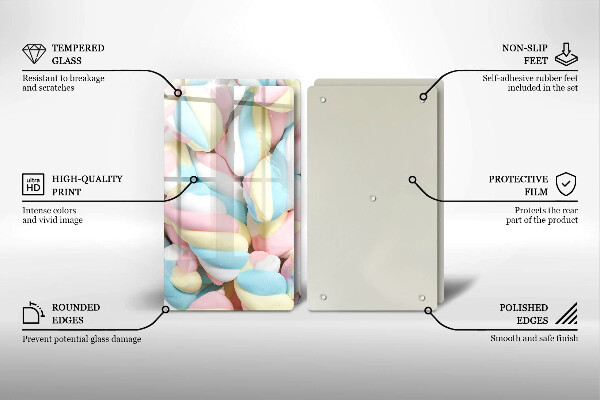 De vidrio templado Malvaviscos coloridos