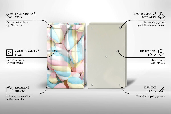 De vidrio templado Malvaviscos coloridos