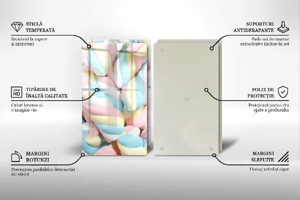 De vidrio templado Malvaviscos coloridos