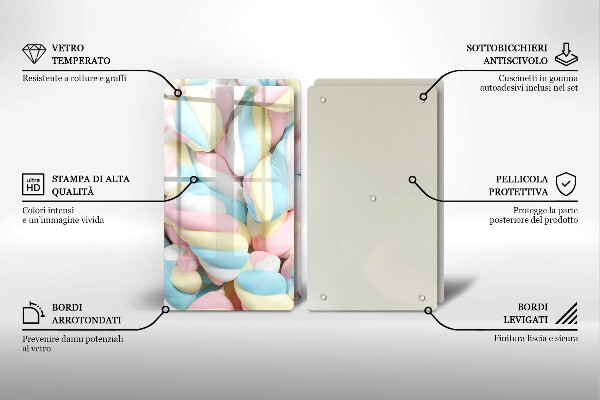 De vidrio templado Malvaviscos coloridos