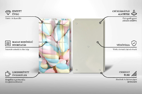 De vidrio templado Malvaviscos coloridos