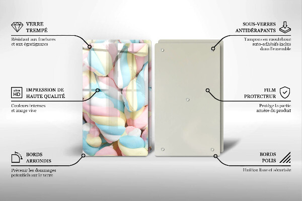 De vidrio templado Malvaviscos coloridos