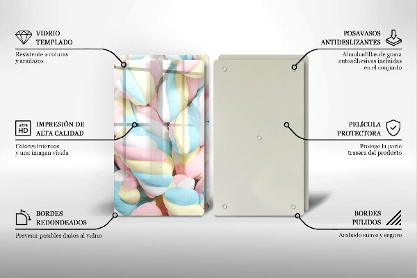 De vidrio templado Malvaviscos coloridos