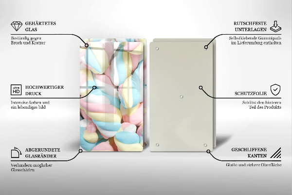 De vidrio templado Malvaviscos coloridos