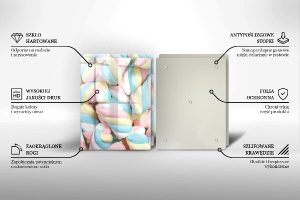 De vidrio templado Malvaviscos coloridos