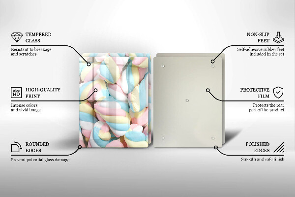 De vidrio templado Malvaviscos coloridos