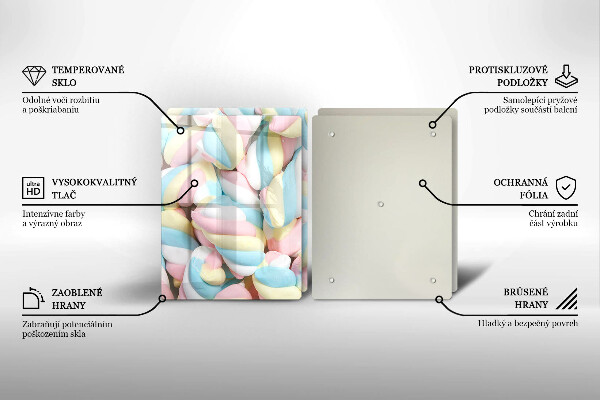 De vidrio templado Malvaviscos coloridos