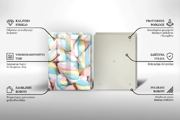 De vidrio templado Malvaviscos coloridos