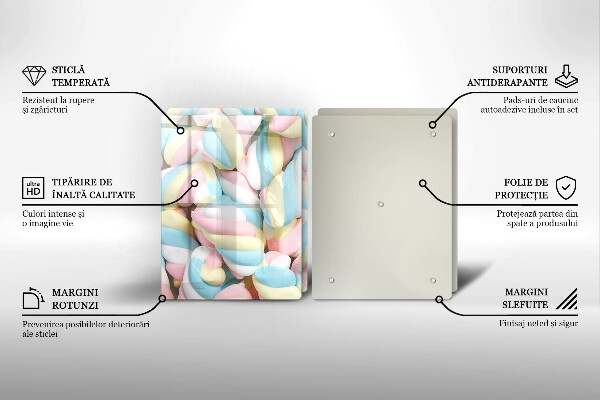De vidrio templado Malvaviscos coloridos